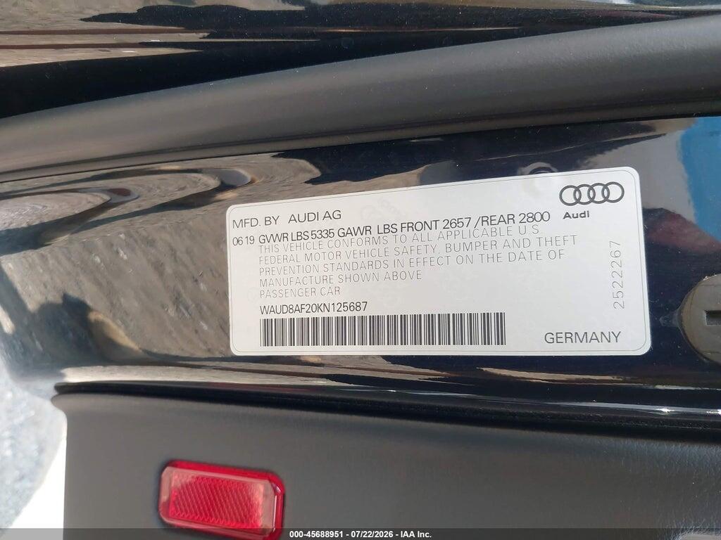 WAUD8AF20KN125687 2019 AUDI A6 photo no. 9