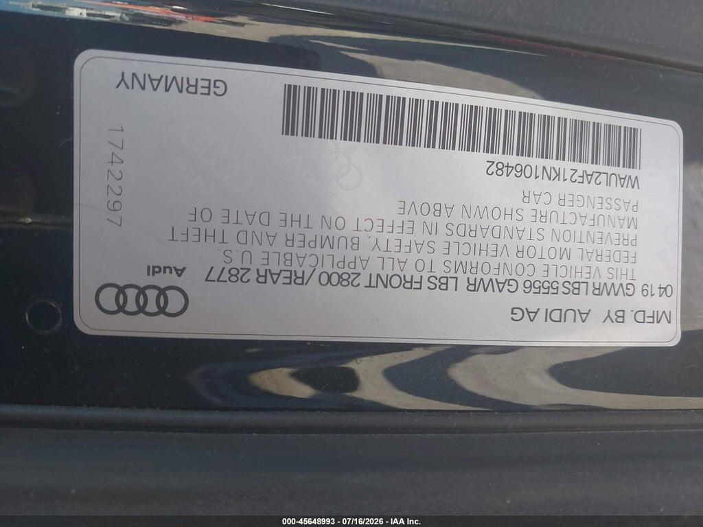 WAUL2AF21KN106482 2019 AUDI A6 photo no. 9