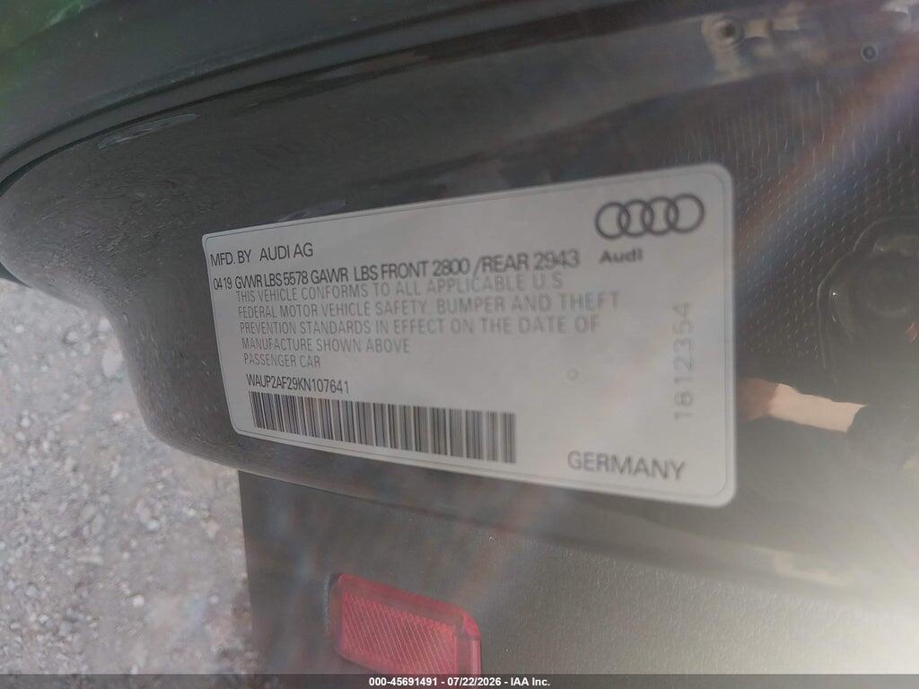 WAUP2AF29KN107641 2019 AUDI A7 photo no. 9