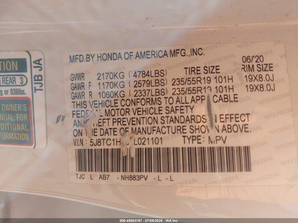 5J8TC1H33LL021101 2020 ACURA RDX photo no. 9