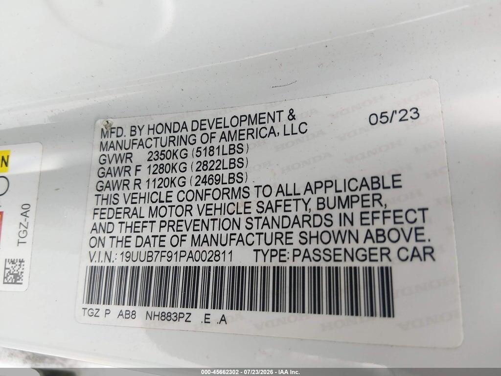 19UUB7F91PA002811 2023 ACURA TLX photo no. 9