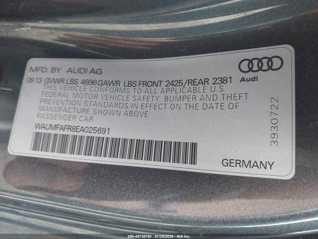 WAUMFAFR8EA025691 2014 AUDI A5 photo no. 9
