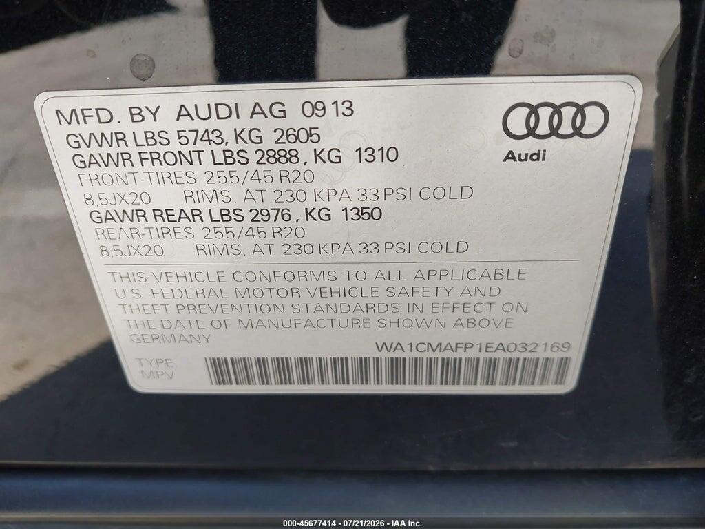 WA1CMAFP1EA032169 2014 AUDI Q5 photo no. 9