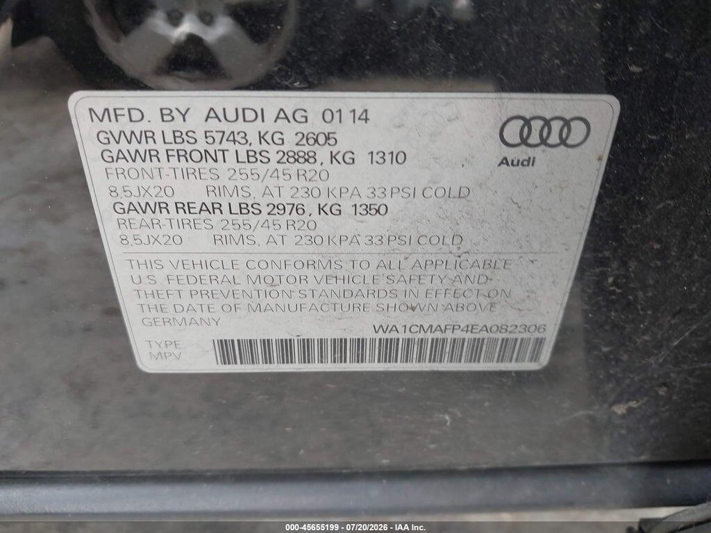 WA1CMAFP4EA082306 2014 AUDI Q5 photo no. 9