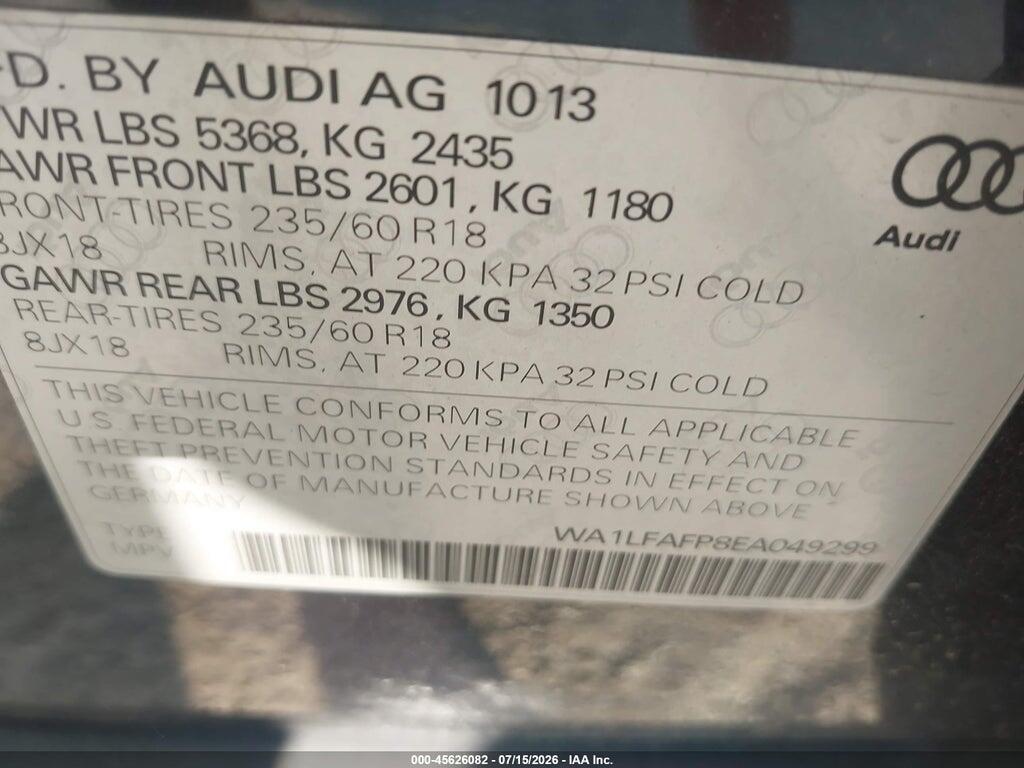 WA1LFAFP8EA049299 2014 AUDI Q5 photo no. 9