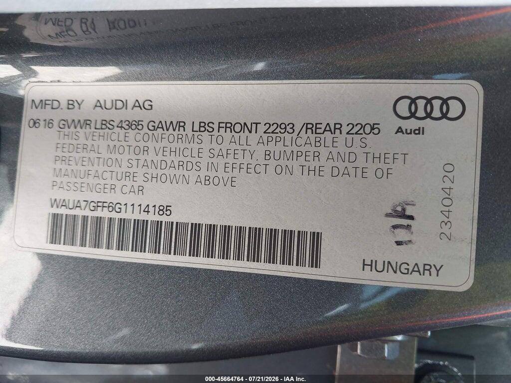 WAUA7GFF6G1114185 2016 AUDI A3 photo no. 9