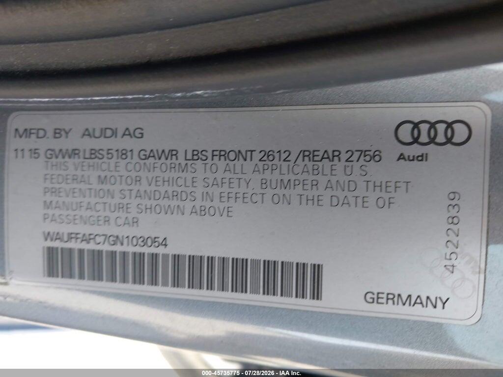 WAUFFAFC7GN103054 2016 AUDI A6 photo no. 9