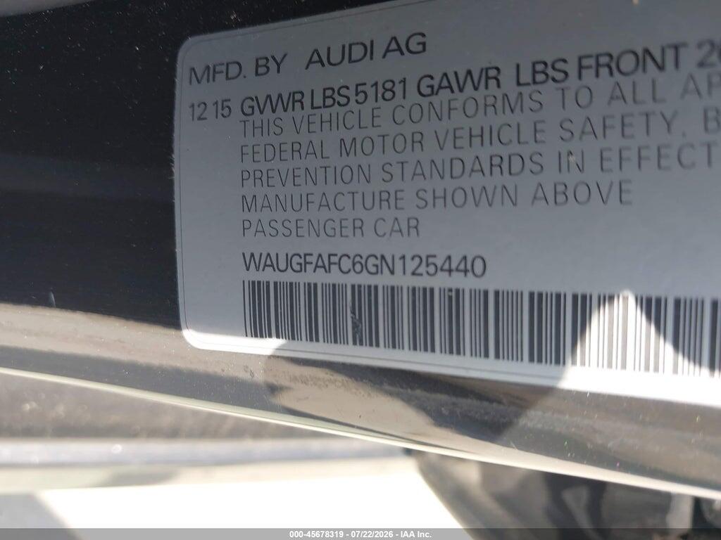 WAUGFAFC6GN125440 2016 AUDI A6 photo no. 9