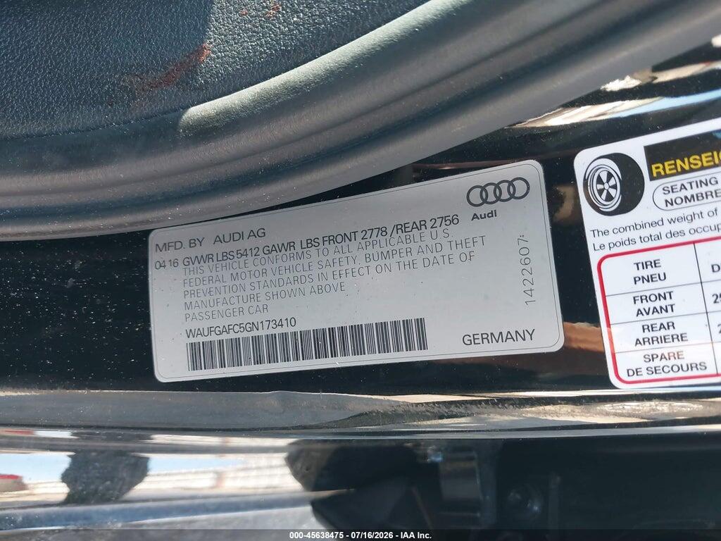 WAUFGAFC5GN173410 2016 AUDI A6 photo no. 9
