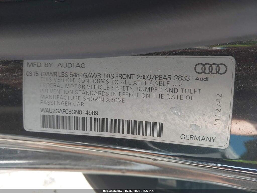 WAU2GAFC6GN014989 2016 AUDI A7 photo no. 9