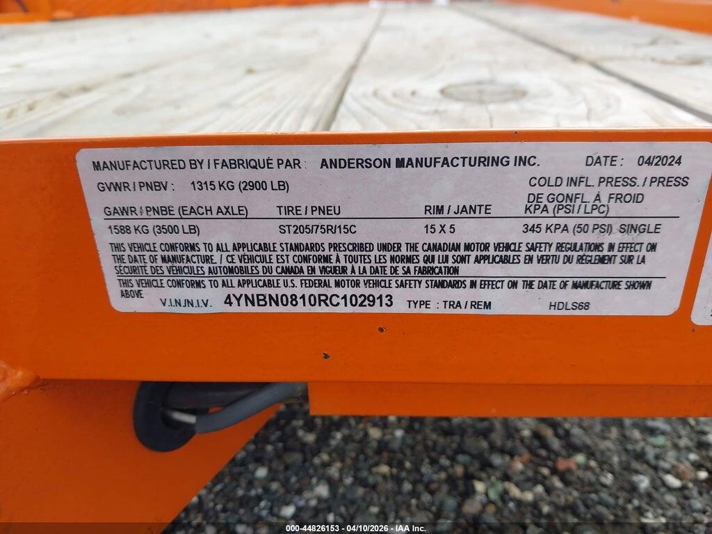 4YNBN0810RC102913 2024 ANDERSON MANUFACTURING HDLS68 photo no. 9