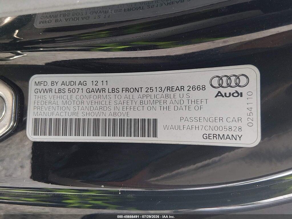 WAULFAFH7CN005828 2012 AUDI A5 photo no. 9