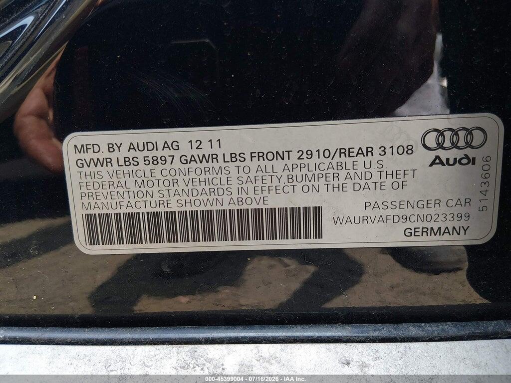 WAURVAFD9CN023399 2012 AUDI A8 L photo no. 9