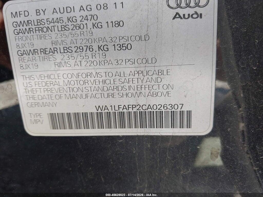 WA1LFAFP2CA026307 2012 AUDI Q5 photo no. 9