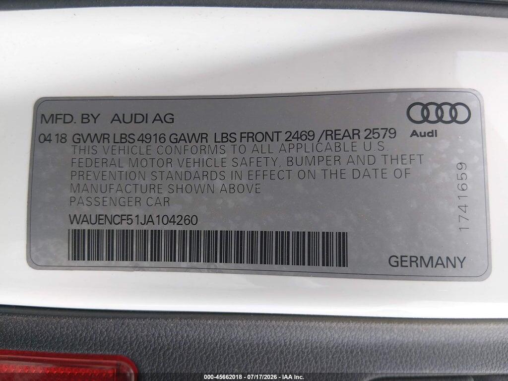 WAUENCF51JA104260 2018 AUDI A5 photo no. 9