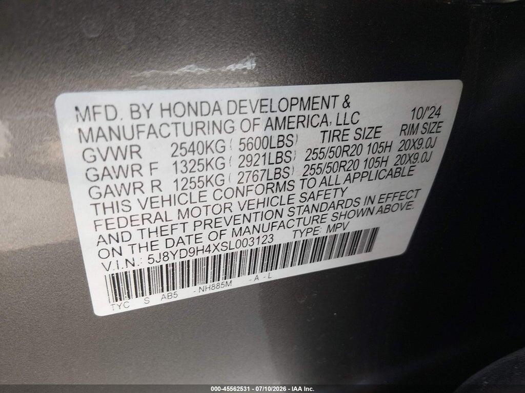 5J8YD9H4XSL003123 2025 ACURA MDX photo no. 9