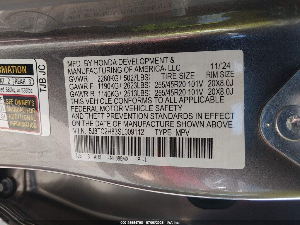 5J8TC2H83SL009112 2025 ACURA RDX photo no. 9