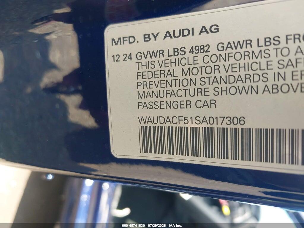 WAUDACF51SA017306 2025 AUDI A5 SPORTBACK photo no. 9