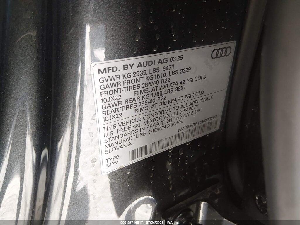 WA1EVBF10SD032603 2025 AUDI Q8 photo no. 9
