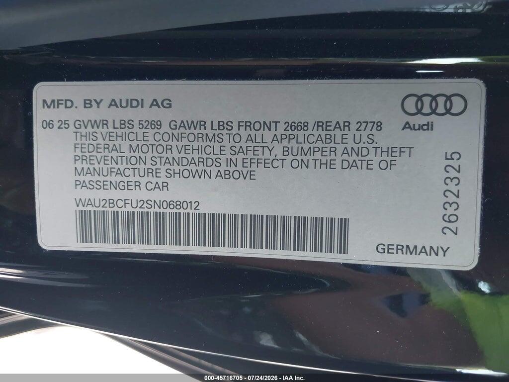 WAU2BCFU2SN068012 2025 AUDI ALL-NEW A5 photo no. 9