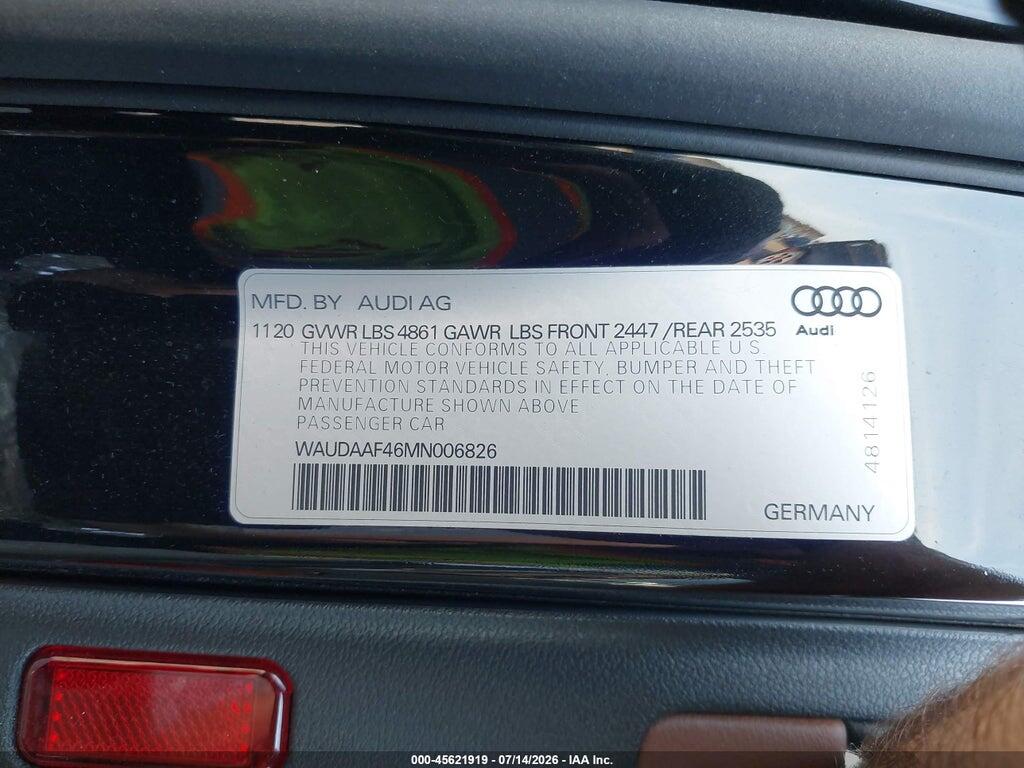 WAUDAAF46MN006826 2021 AUDI A4 photo no. 9
