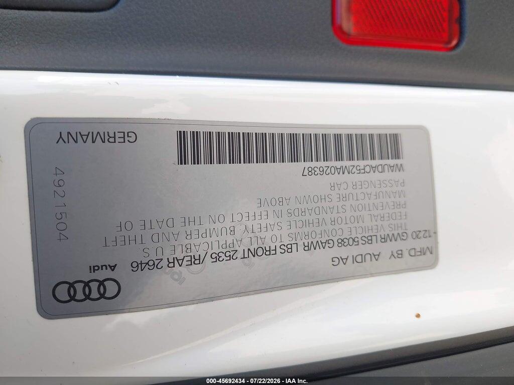 WAUDACF52MA026387 2021 AUDI A5 SPORTBACK photo no. 9