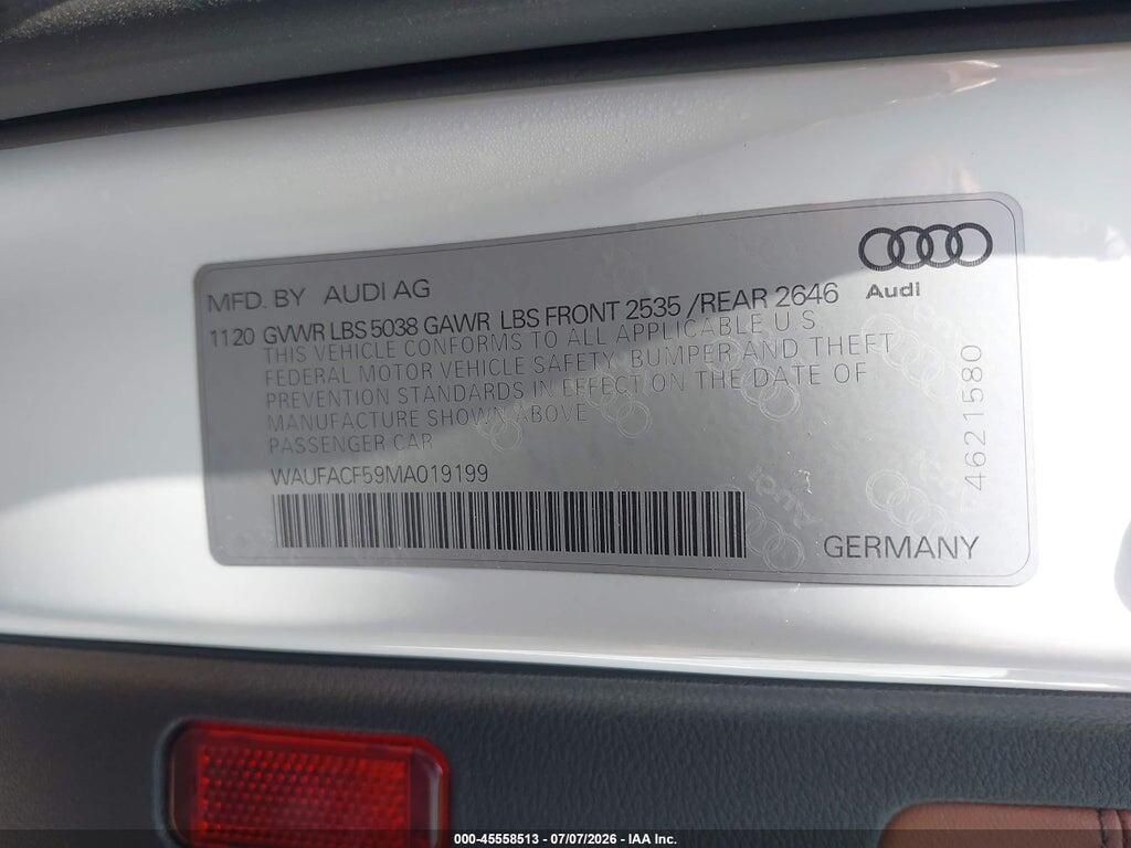WAUFACF59MA019199 2021 AUDI A5 SPORTBACK photo no. 9