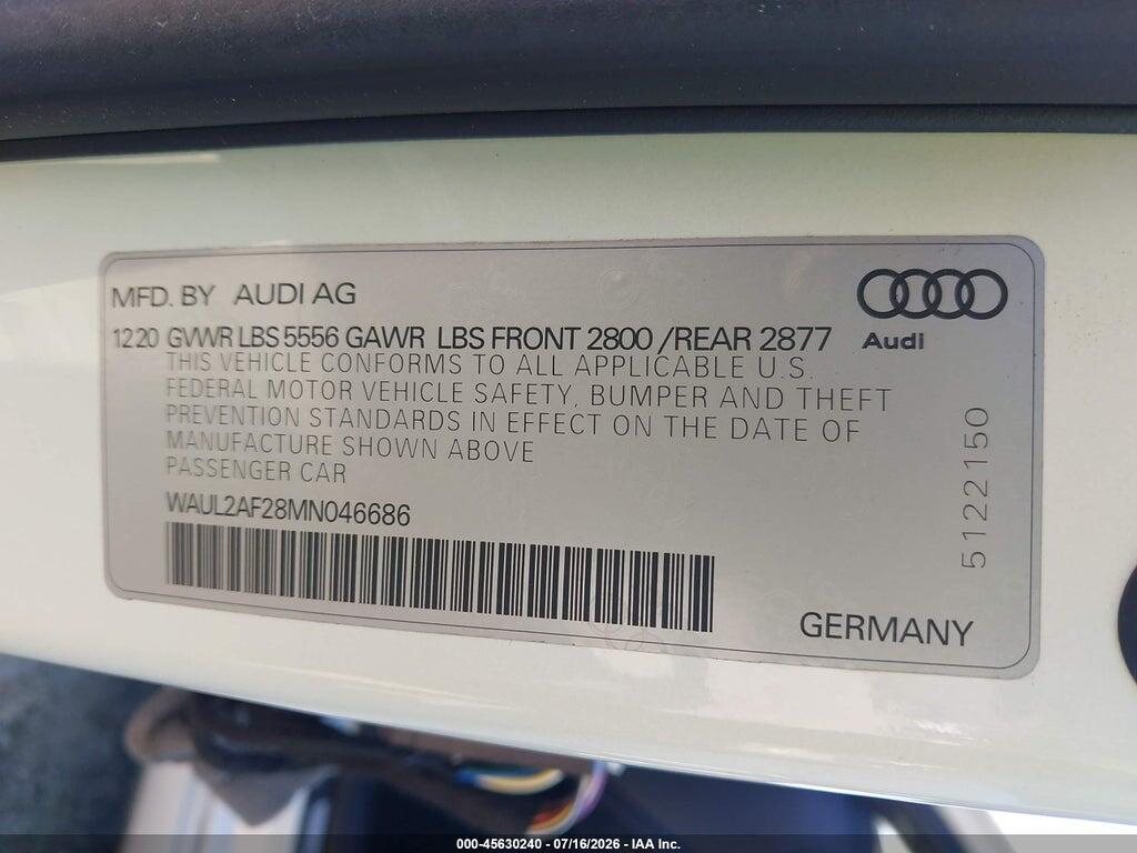 WAUL2AF28MN046686 2021 AUDI A6 photo no. 9