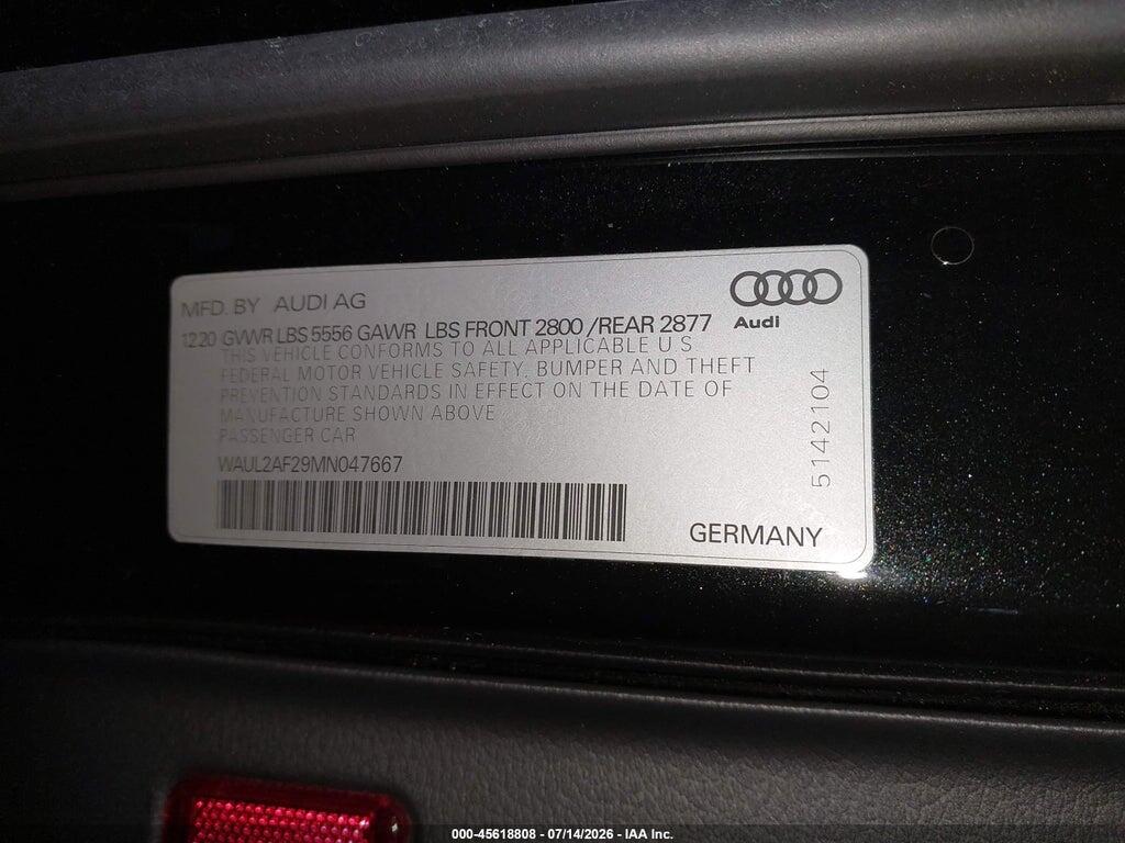 WAUL2AF29MN047667 2021 AUDI A6 photo no. 9