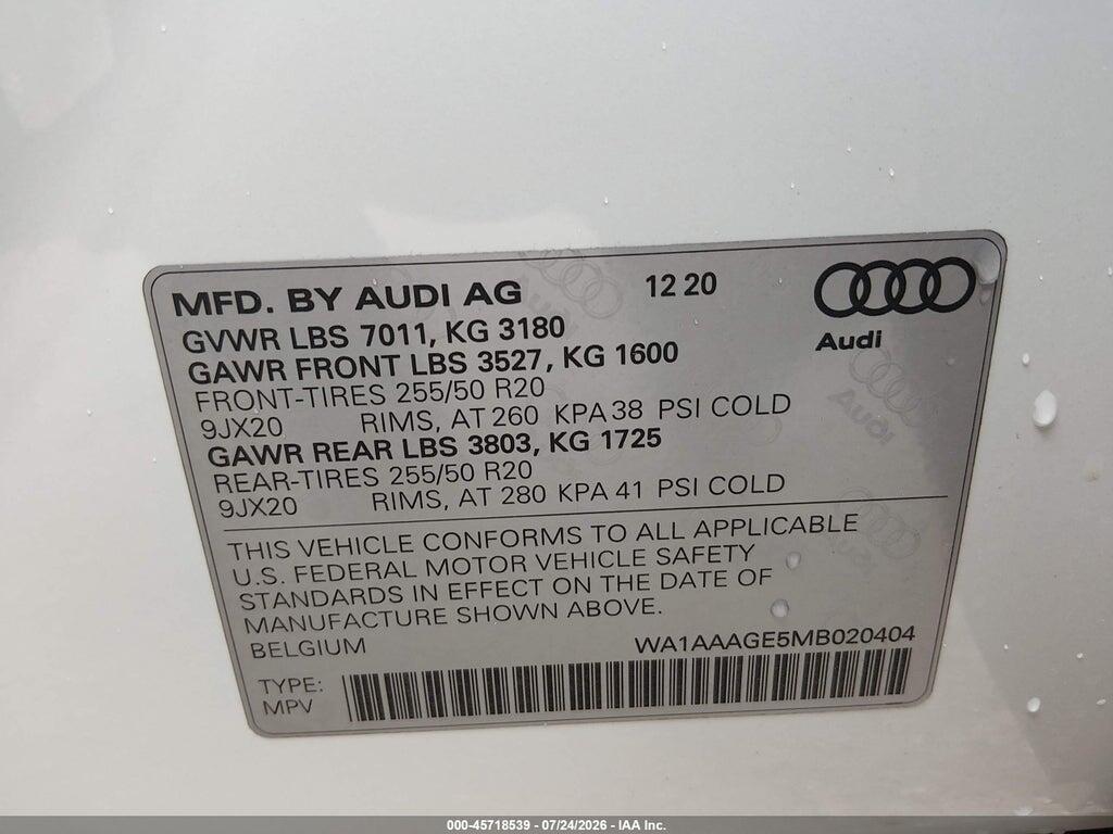 WA1AAAGE5MB020404 2021 AUDI E-TRON photo no. 9