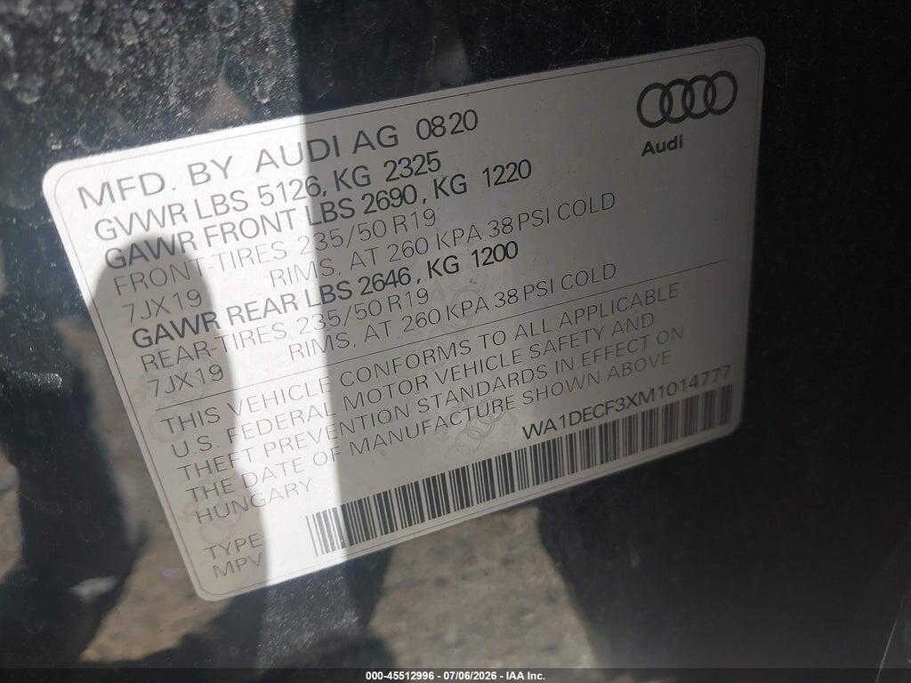 WA1DECF3XM1014777 2021 AUDI Q3 photo no. 9