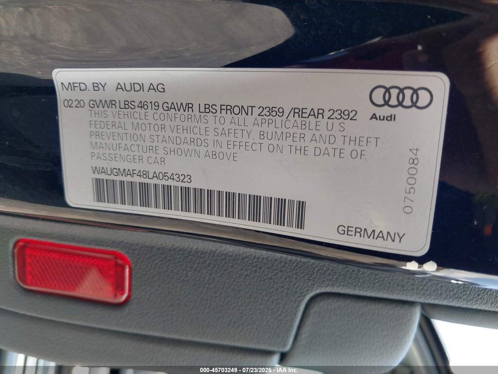 WAUGMAF48LA054323 2020 AUDI A4 photo no. 9