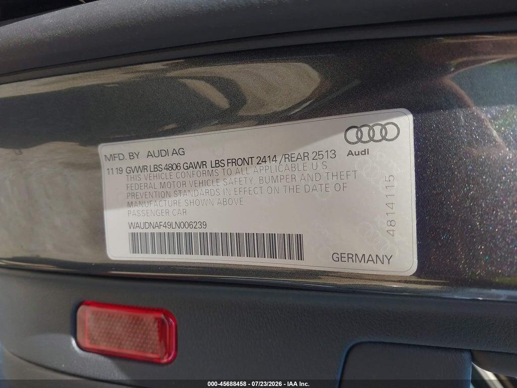 WAUDNAF49LN006239 2020 AUDI A4 photo no. 9