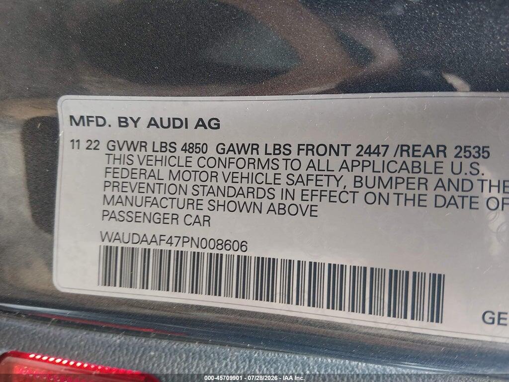 WAUDAAF47PN008606 2023 AUDI A4 photo no. 9