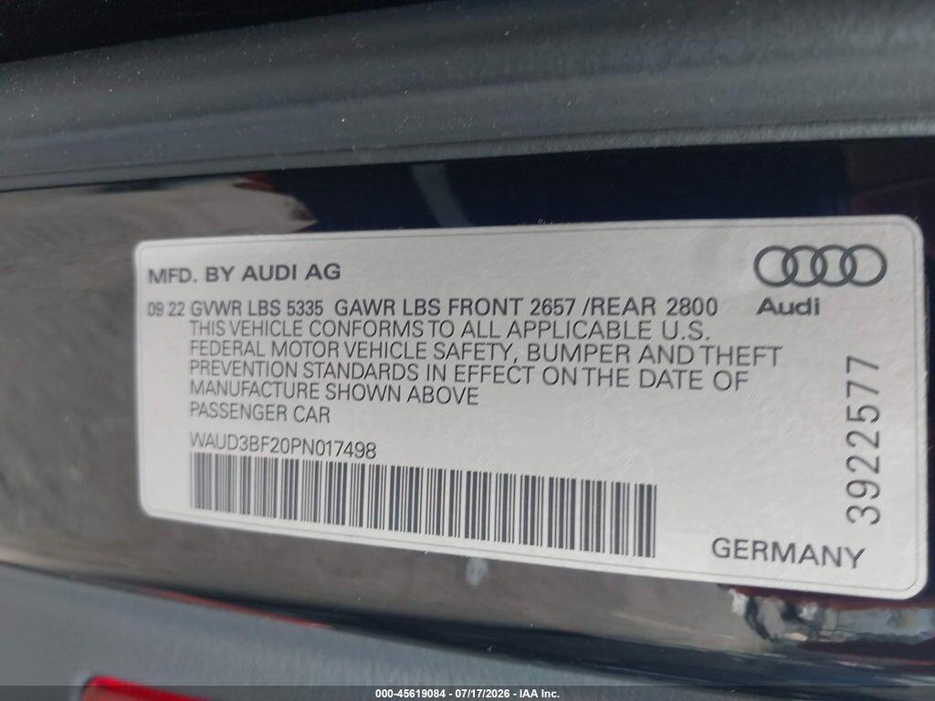 WAUD3BF20PN017498 2023 AUDI A6 photo no. 9