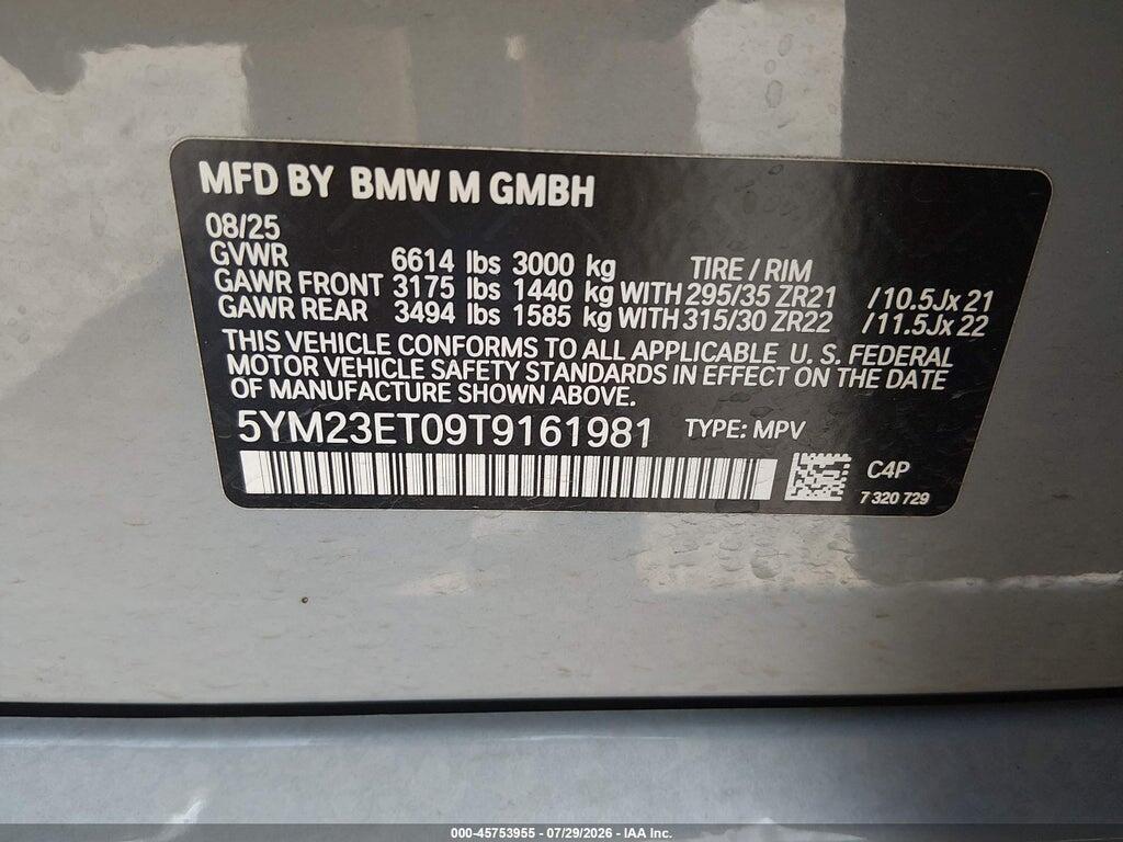 5YM23ET09T9161981 2026 BMW X6 M photo no. 9