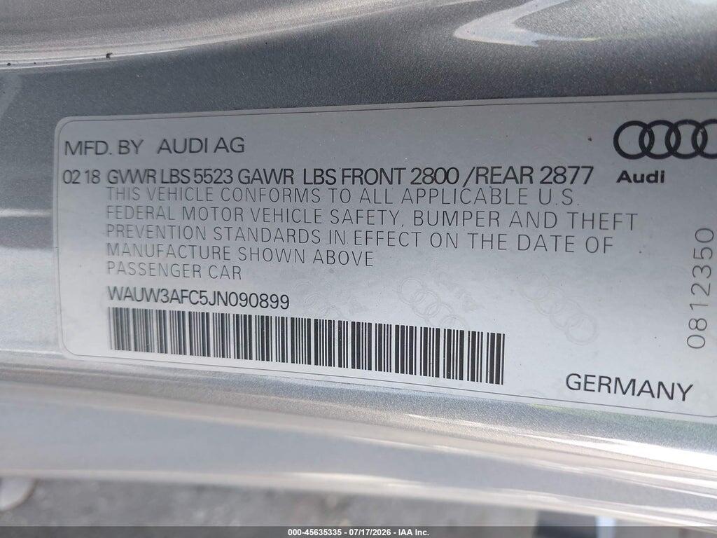 WAUW3AFC5JN090899 2018 AUDI A7 photo no. 9