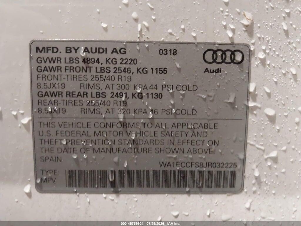 WA1ECCFS8JR032225 2018 AUDI Q3 photo no. 9