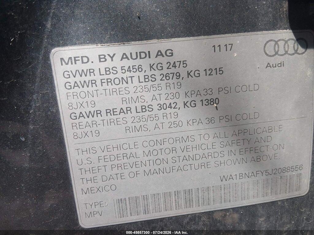 WA1BNAFY5J2088556 2018 AUDI Q5 photo no. 9