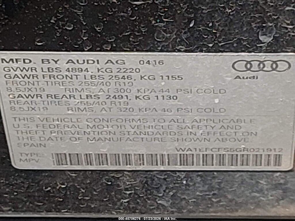 WA1EFCFS5GR021912 2016 AUDI Q3 photo no. 9