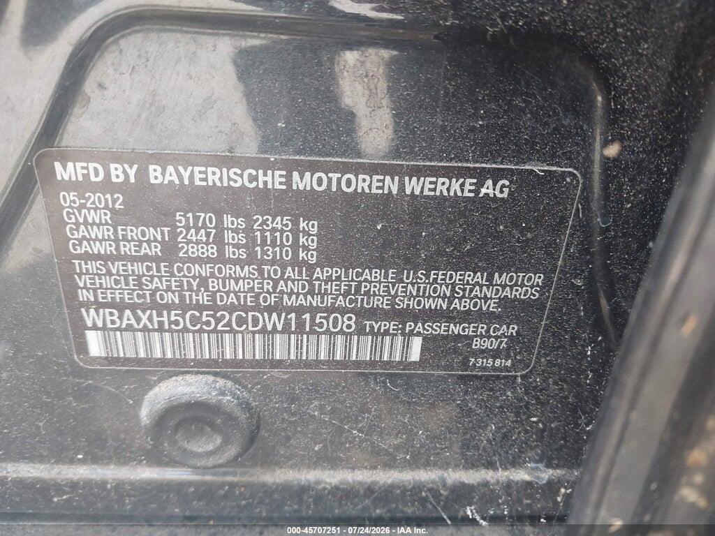 WBAXH5C52CDW11508 2012 BMW 528I photo no. 9