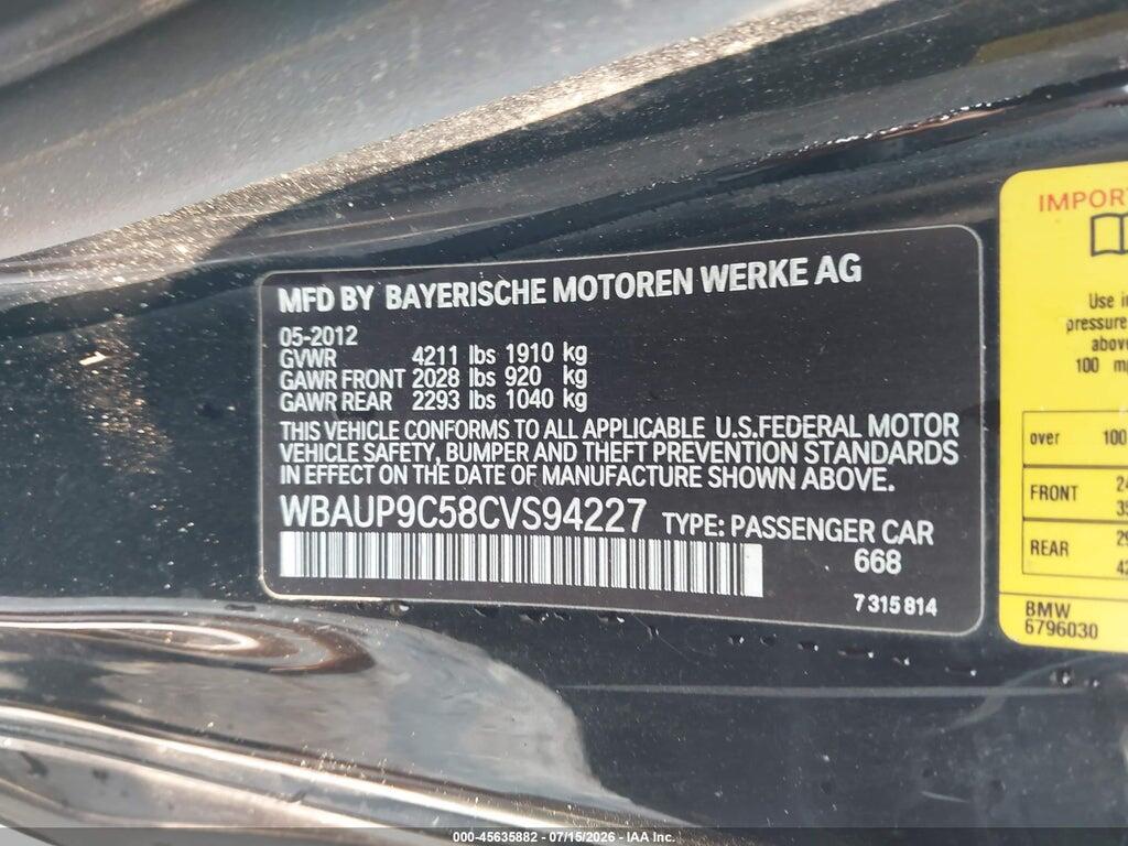 WBAUP9C58CVS94227 2012 BMW 128I photo no. 9