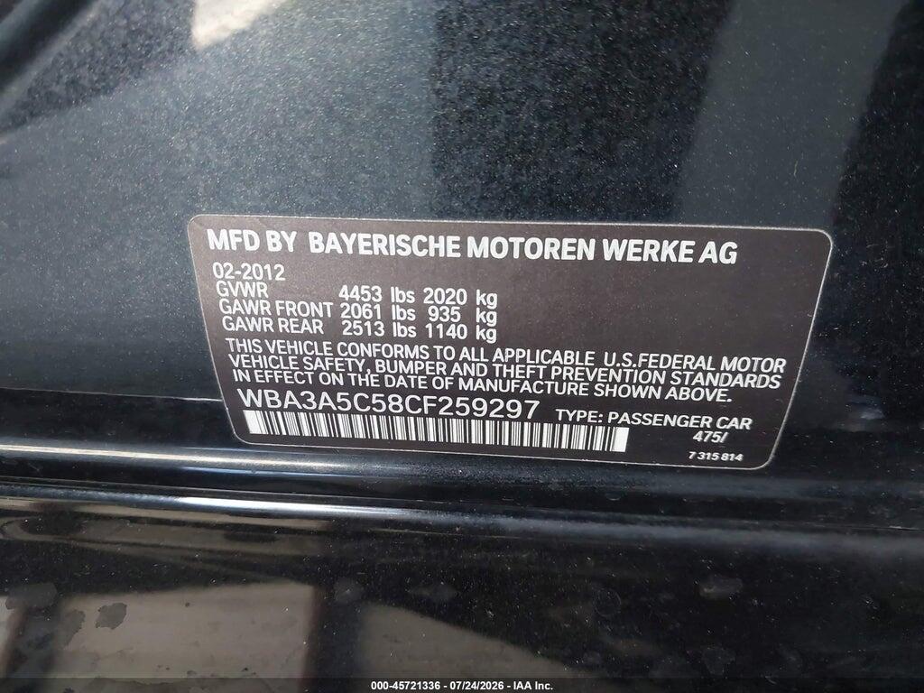WBA3A5C58CF259297 2012 BMW 328I photo no. 9