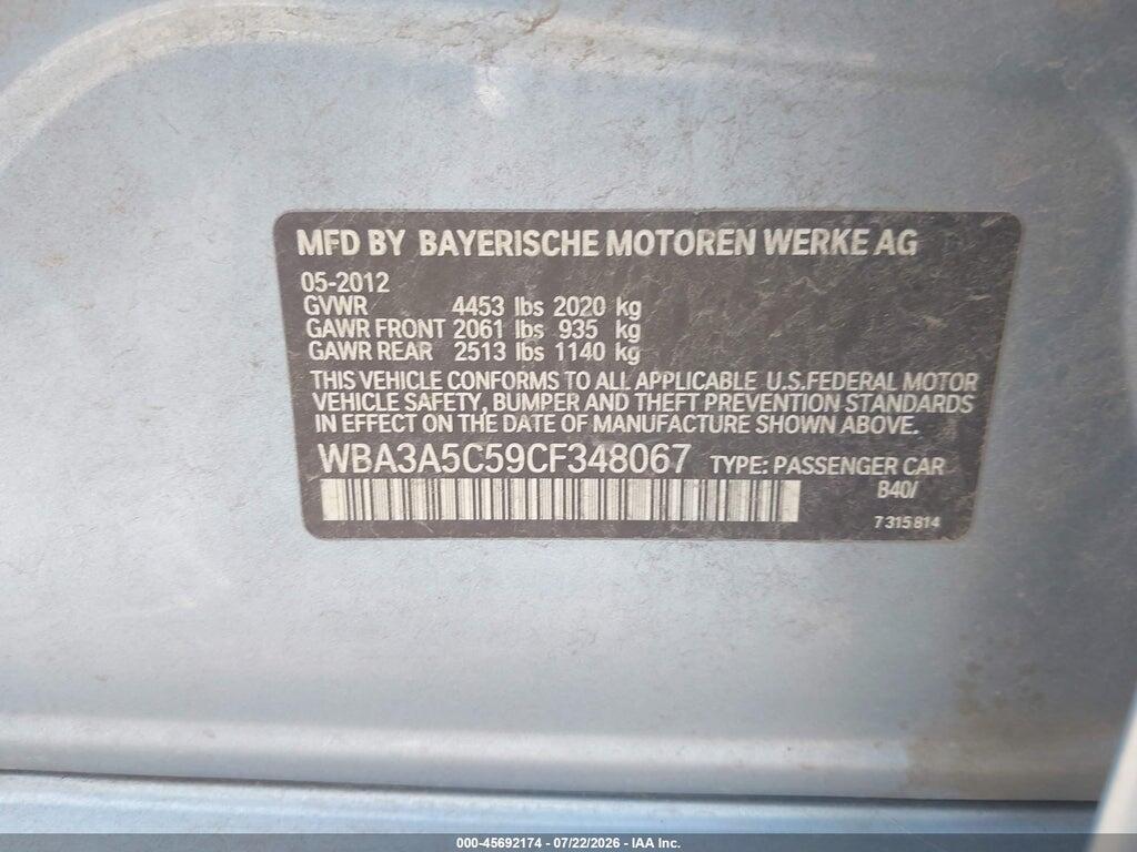WBA3A5C59CF348067 2012 BMW 328I photo no. 9