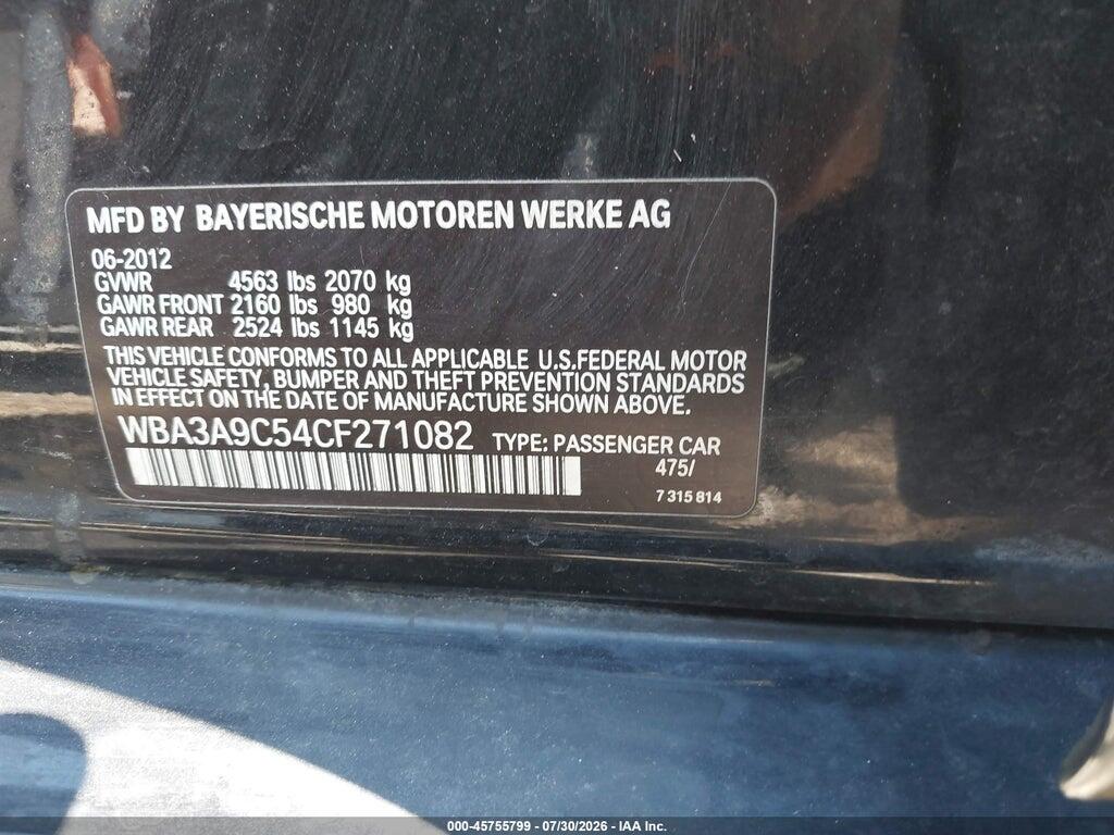 WBA3A9C54CF271082 2012 BMW 335I photo no. 9