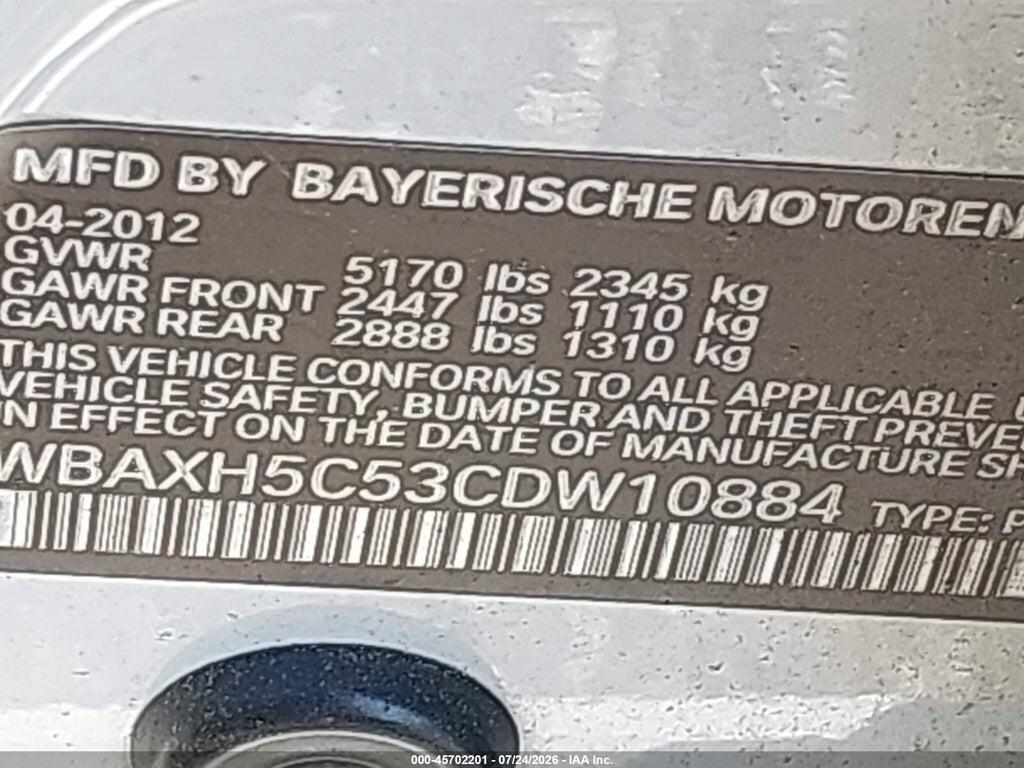 WBAXH5C53CDW10884 2012 BMW 528I photo no. 9