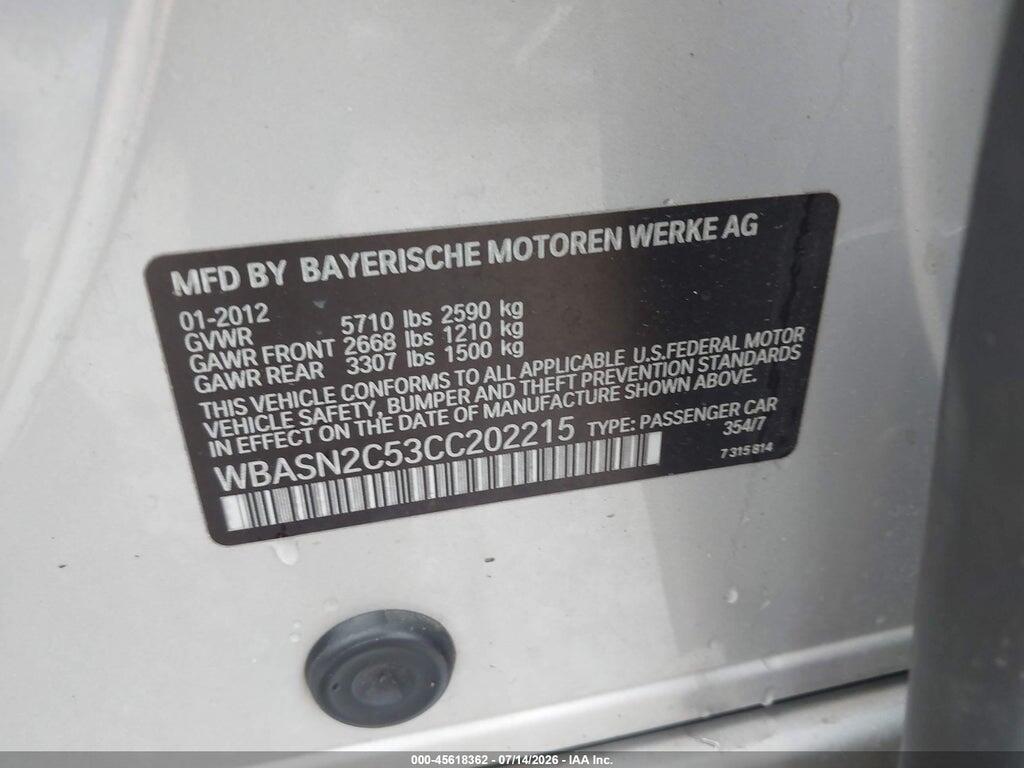 WBASN2C53CC202215 2012 BMW 535I GRAN TURISMO photo no. 9