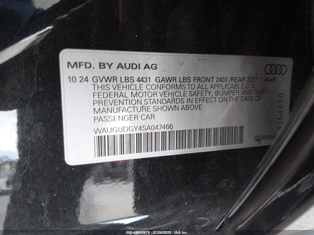 WAUGUDGY4SA047466 2025 AUDI A3 photo no. 9