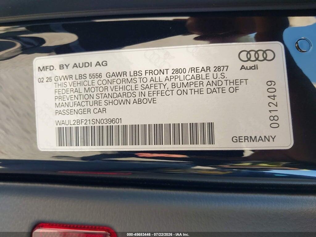 WAUL2BF21SN039601 2025 AUDI A6 photo no. 9