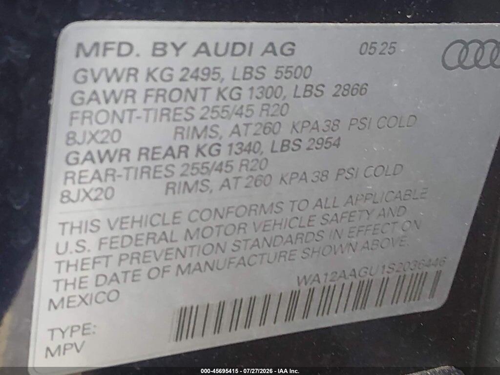 WA12AAGU1S2036446 2025 AUDI ALL-NEW Q5 photo no. 9